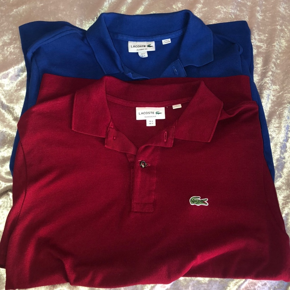 2 Classic fit men’s small Lacoste polos